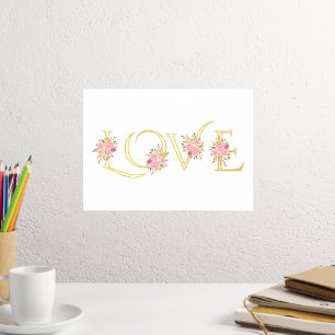 Impressions Dorure Amour "Moderne" et bouquets de roses roses blancs