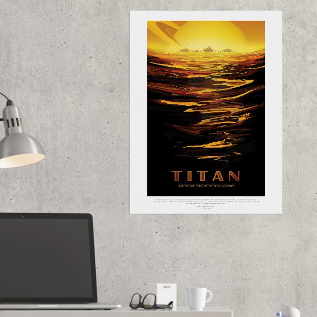 Impressions Dorure Annonce Voyage Sci-Fi, Moon Titan (In situ (Bureau 2))