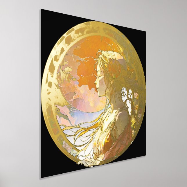 Impressions Dorure Aquarelle vibrante de l'huile de fille Imprimer (Poser)