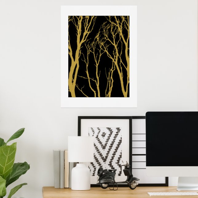 Impressions Dorure Arbres noirs et or (In Situ (Bureau))