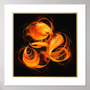 Impressions Dorure Art Abstrait Fireball