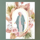 Impressions Dorure Belle Sainte Mère Bienheureuse Moderne Catholique<br><div class="desc">Une belle impression comprenant une image illustrée à la main de la Sainte Mère,  des flores d'aquarelle et des détails de feuille d'or.</div>