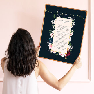Impressions Dorure Bourgogne et marine Aquarelles Florales Vows Maria