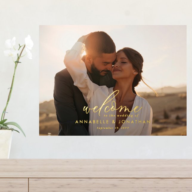 Impressions Dorure Budget simple mariage photo bienvenue eucalyptus (In Situ (Tableau d'Entrée))