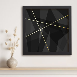 Impressions Dorure Carrefour gris foncé art géométrique abstrait
