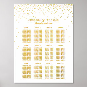 Impressions Dorure Carte de siège Mariage vintage Glam Gold Confetti