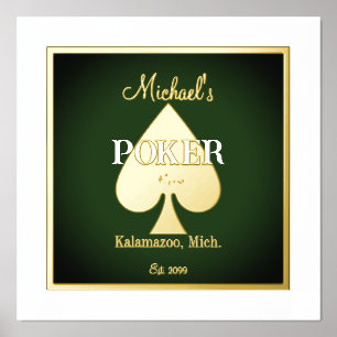 Impressions Dorure Cartes de poker élégantes avec accent de feuille m