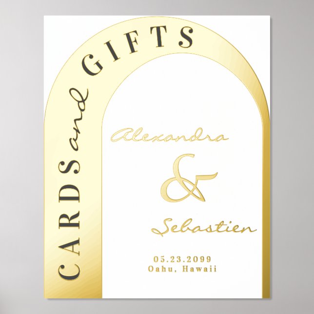 Impressions Dorure Cartes et cadeaux de luxe Table or Mariage argent (Recto)