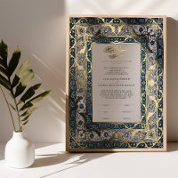 Cérémonie de Nikkah islamique d'or bleu marine opu