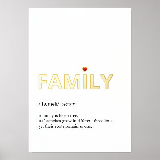 Impressions Dorure Citation de la FAMILLE minimaliste or blanc