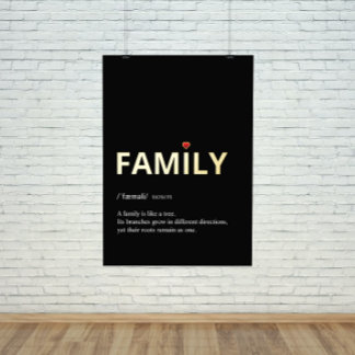 Impressions Dorure Citation de la FAMILLE minimaliste or noir imprimé