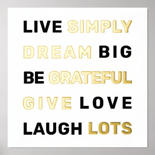 Impressions Dorure Citation motivante blanc et or