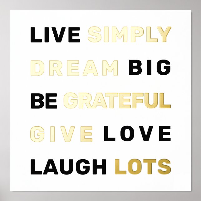 Impressions Dorure Citation motivante blanc et or (Recto)