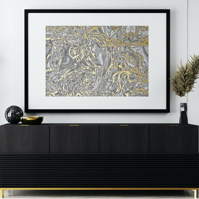 Impressions Dorure Classy Funky Gold Wavy Swirls Art Motif (Créateur téléchargé)