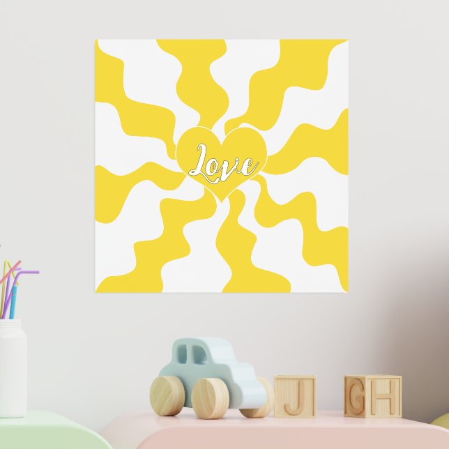 Impressions Dorure Cœur d'amour - Jaune citron et blanc (In Situ (Pépinière 2))