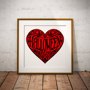 Impressions Dorure Coeur d'Halloween, Coeur Noir, Vacances