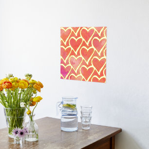 Impressions Dorure Coeurs Abstraits mignons rose