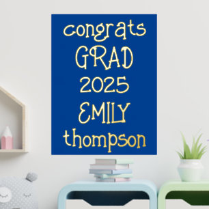 Impressions Dorure Congrès informel Grand Nom 2025 Graduation Blue