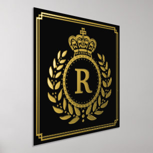 Impressions Dorure Couronne Royale Laurel Wreath Monogramme Black Gol