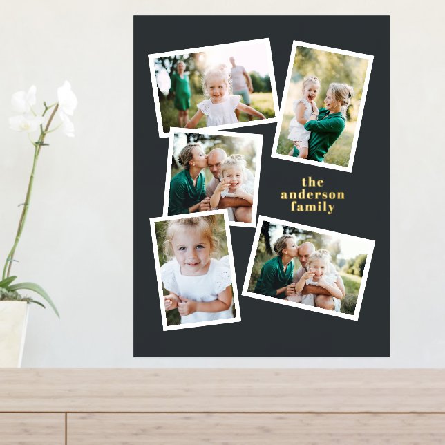 Impressions Dorure Décor de famille multi-photo moderne design noir (In Situ (Tableau d'Entrée))