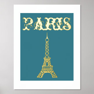 Impressions Dorure Décor de l'affiche de la tour Eiffel Gold Paris