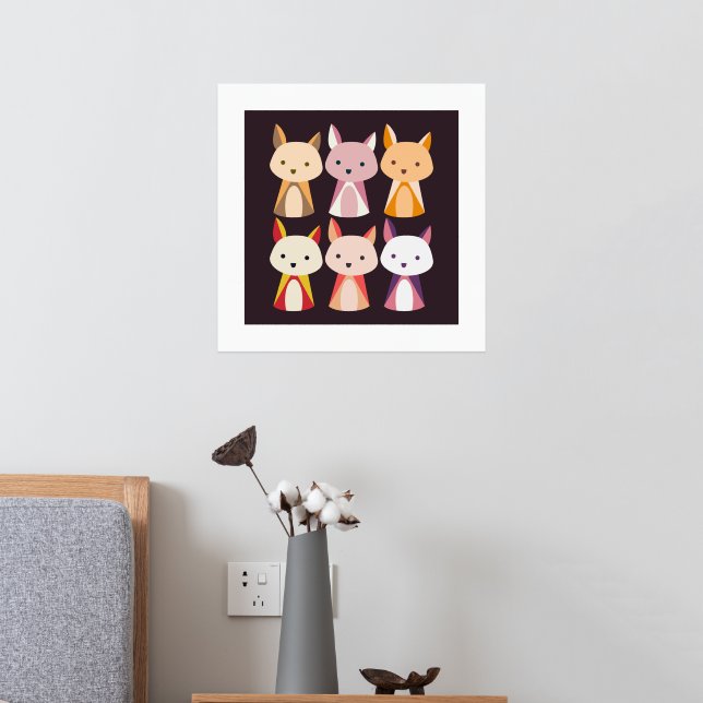 Impressions Dorure Dessin coloré Fox (In situ (Chambre 2))
