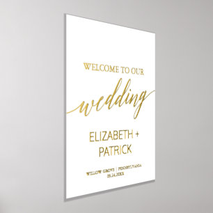 Impressions Dorure Elégant Mariage de calligraphie Gold Foil Bienvenu