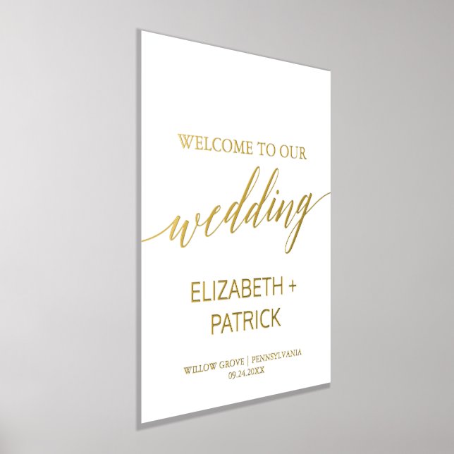 Impressions Dorure Elégant Mariage de calligraphie Gold Foil Bienvenu (Poser)
