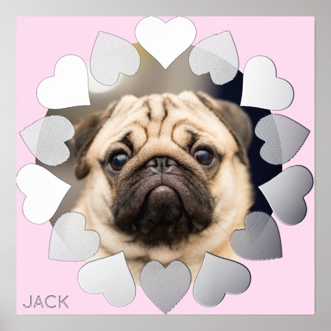 Impressions Dorure Elegant Minimal Heart Photo Ajouter un nom (Recto)