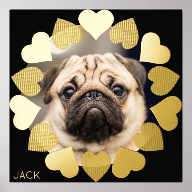 Impressions Dorure Elegant Minimal Heart Photo Ajouter un nom (Recto)