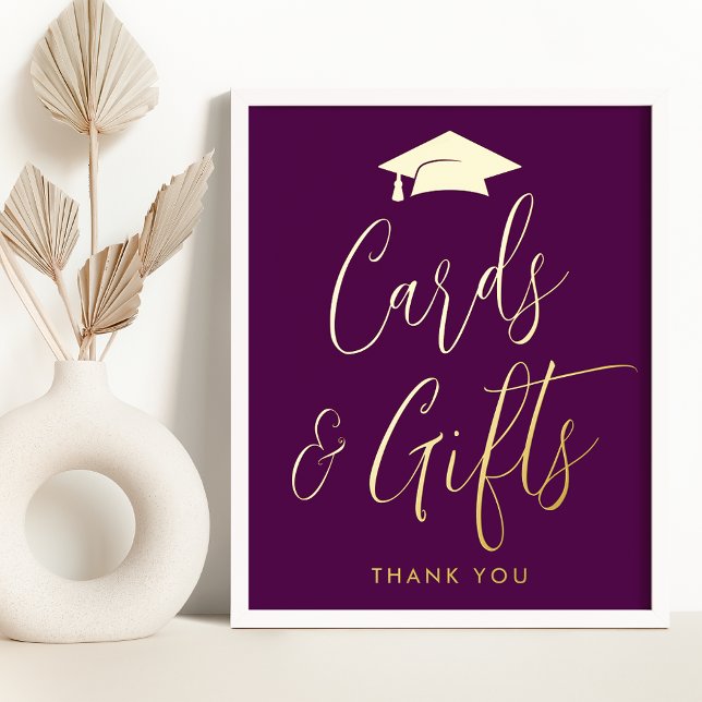 Impressions Dorure Elegant Purple and Gold Graduation Cards and Gifts (Créateur téléchargé)