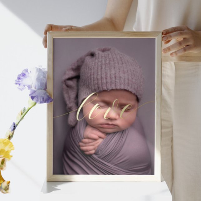 Impressions Dorure Élégant SCRIPT D'AMOUR DE PHOTO PERSONNALISÉ Real  (Créateur téléchargé)