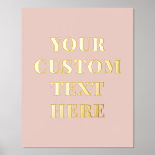 Impressions Dorure Élégant texte personnalisé blanc rose