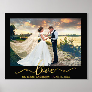 Impressions Dorure Élégante calligraphie Script Love Mariage Photo Go