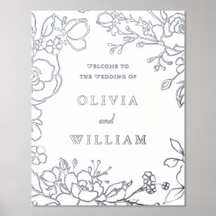 Impressions Dorure Élégante cérémonie de Mariage floral argenté Bienv