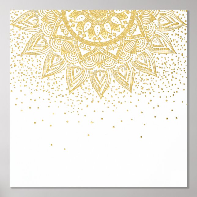 Impressions Dorure Elégante conception de points Mandala Or (Recto)