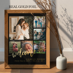 Impressions Dorure Famille 6 photo collage accueil nouveau bébé