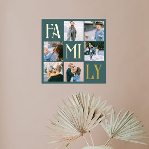 Impressions Dorure Family Chic Multi Photo Turquoise