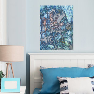 Impressions Dorure Fée de givre vue d'un hiver saphir