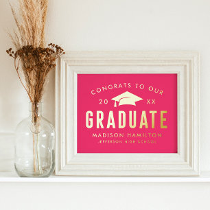 Impressions Dorure Félicitations à notre Graduate Hot Pink Graduate P