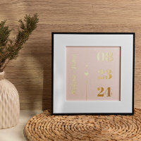 Flèches en or flush Noms Anniversaire Date