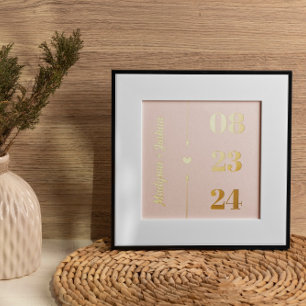 Impressions Dorure Flèches en or flush Noms Anniversaire Date