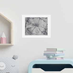 Impressions Dorure Fleur Abstraite noire et blanche