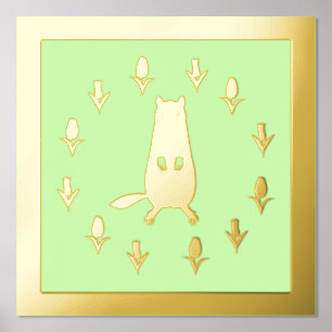 Impressions Dorure Fleurs de marmotte et de tulipe mignonnes