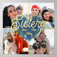 Floral Heart 4 Photo Collage Soeurs BFF Keepsaké