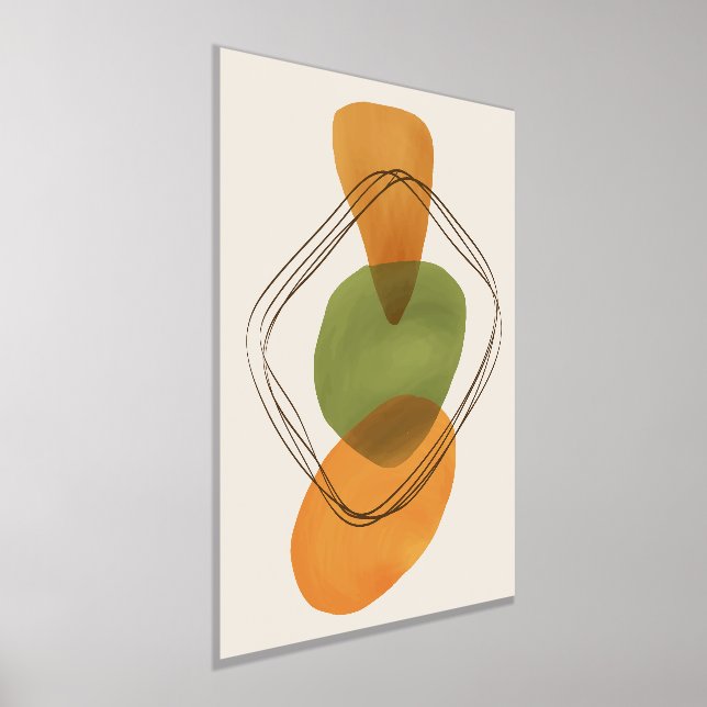 Impressions Dorure Formes orange Aquarelles dessinées à la main Art m (Poser)