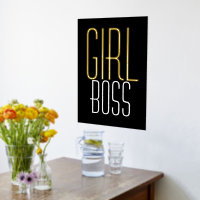 Fun Girl Boss Black Luxury Real Foil Prints