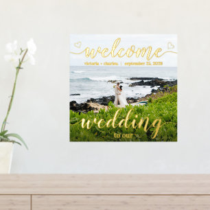 Impressions Dorure Gold Foil Bienvenue à notre Mariage Votre photo