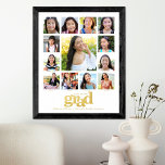 Impressions Dorure Graduation blanche K-12 Photo Collage Bold Real Go<br><div class="desc">Soyez fier, réjouissez-vous et présentez cette étape importante de votre grade favori. Créez cette affiche élégante, simple, moderne, personnalisée de diplôme d’études secondaires K - 12 photo collage pour un souvenir que vous serez toujours chérir. Un visuel ludique et audacieux, graphique, véritable typographie de feuille d'or, avec leur nom, année...</div>