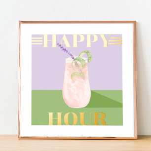 Impressions Dorure Happy Hour Retro Cocktail Rose Aquarelle Art